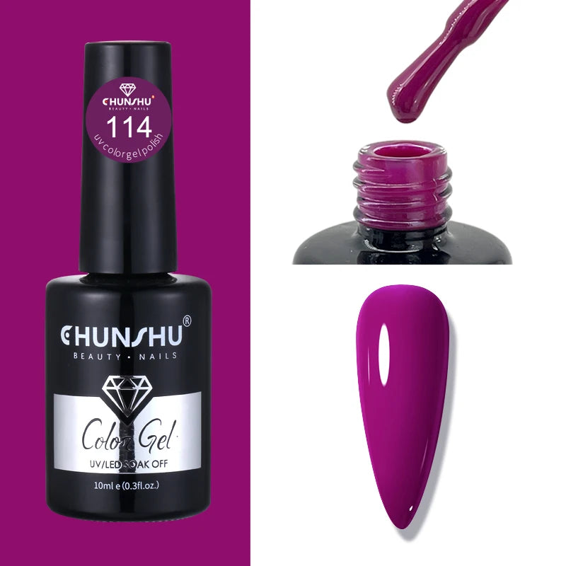 CHUNSHU 10ml Gel Nail Polish Soak Off Semi-Permanent Varnish Professional Salon UV LED Nails Art Gel No Smell All Seasons Colors