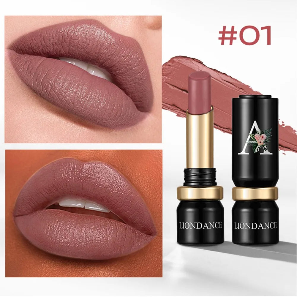 Velvet Mist Flower Lipstick High Pigment Long Lasting Matte Lip Gloss Dark Rich Colors Waterproof Creamy Smooth Lips Makeup