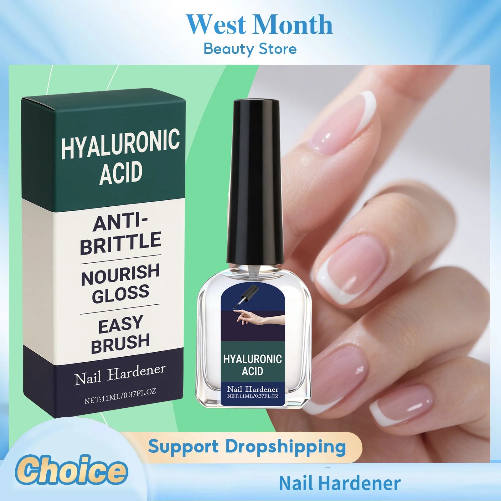 Hyaluronic Acid Nail Hardener Nourish Brittle Hands Feet Nails Repair Dry Breakage Nails Gloss Growth Nail Strengthening Drops