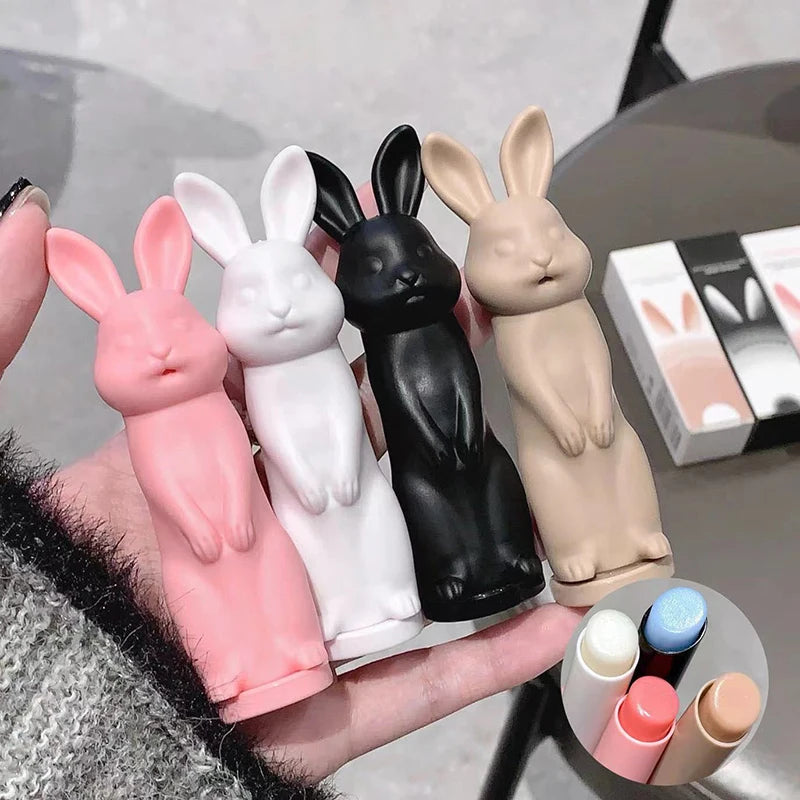 Lip Balm Cute Rabbit Moisturizing Lipstick Color Changing Moisturizing and Anti Cracking Lipstick Four-Color Rabbit Cosmetics