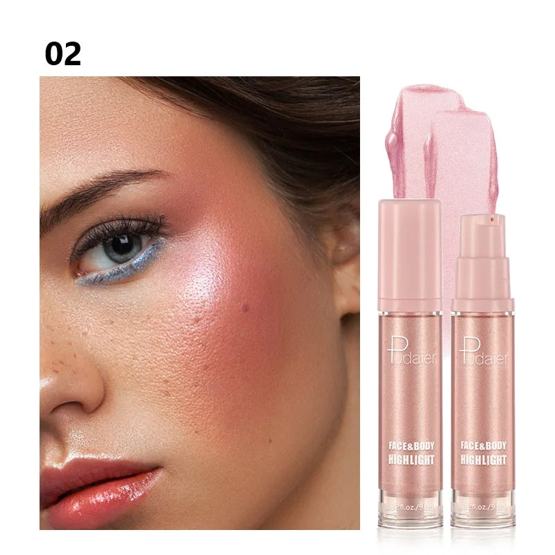 Pudaier liquid highlighter with 8 colors to choose , easy to carry, suitable for holiday dress-up and Valentine's Day date