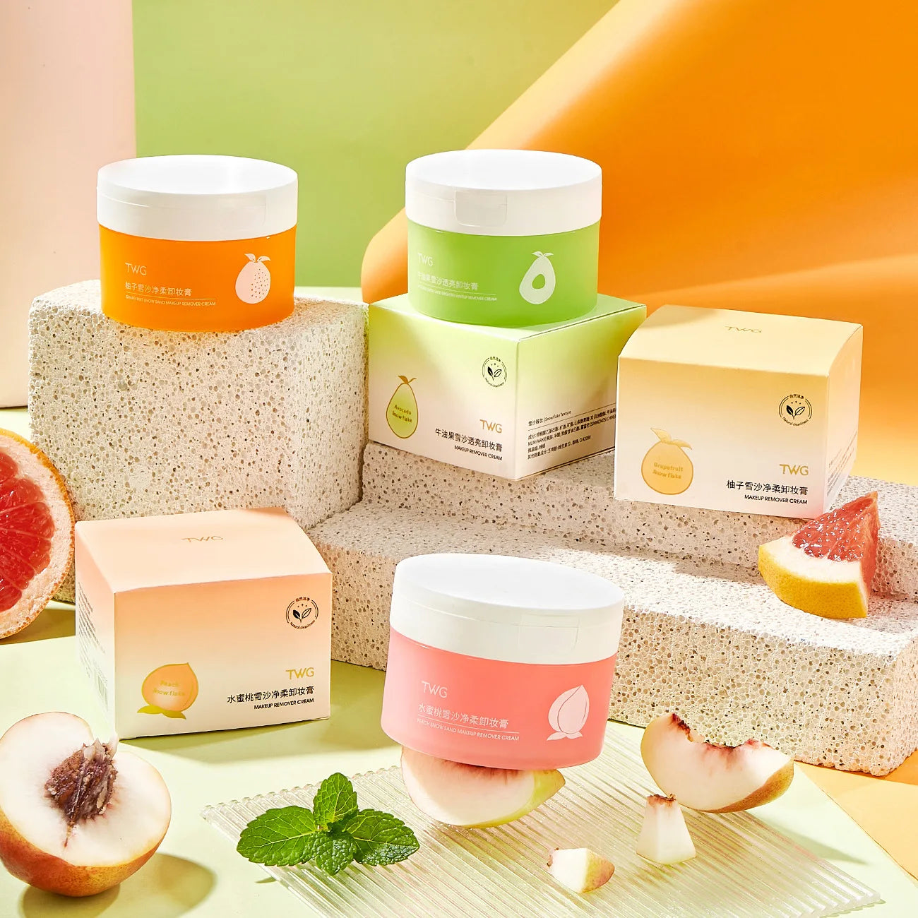 Peach/grapefruit/avocado multi-functional makeup remover for eyes and lips