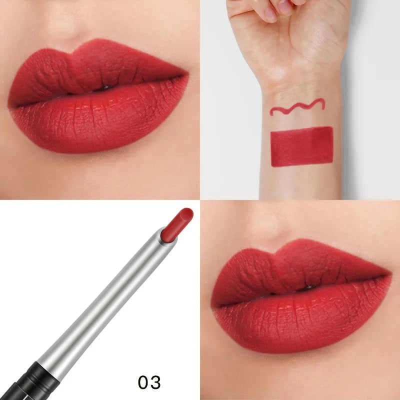 Waterproof Matte Lipliner Pencil Red Contour Tint Lipstick Long Lasting Non-stick Cup Moisturising Lips Makeup Cosmetic