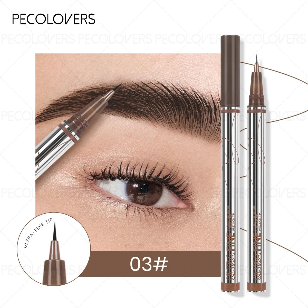 Waterproof Liquid Eyebrow Pencil 0.01mm Ultra Fine Sweat-proof Natural Eeyeliner Lying Silkworm Pen Lasting Makeup Eye Cosmetics