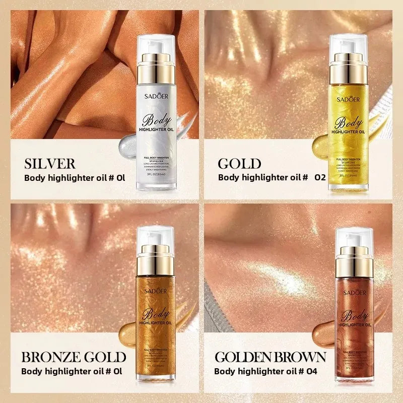 1PC Body Shimmer Spray Glitter Spray Shiny Body Lotion Waterproof Body Glitter Mist Spray Liquid Illuminators Highlighter Powder