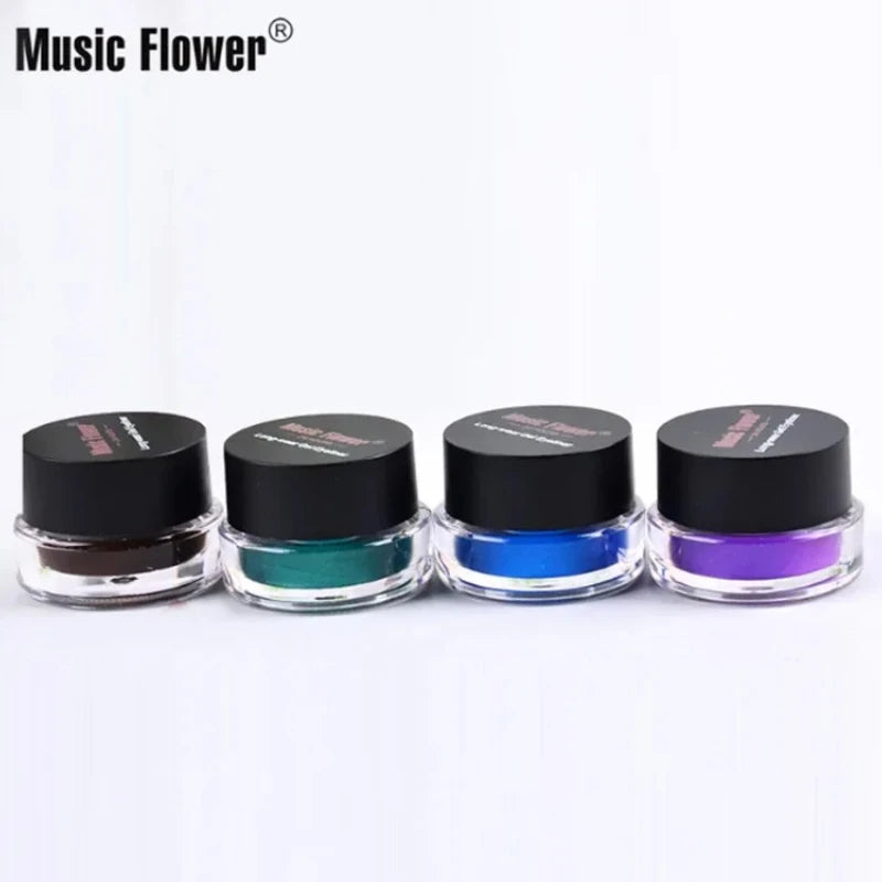 Music Flower Coffee Black Blue Purple Brown 24 Hours Eyeliner Gel Cream Make Up Waterproof Long-wear Eye Liner Brushes Makeup