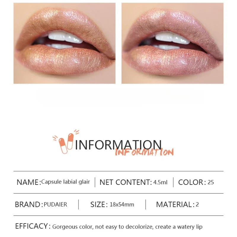 Mini Capsule Mirror Liquid Lipstick Lip Glaze Non-stick Cup Does Not Fall Color Lip Gloss Lip Stick Women Makeup