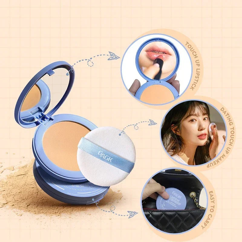 Face Pressed Powder Oil Control Invisible Pores Waterproof Matte Long Lasting NaturalPowder Foundations Makeup