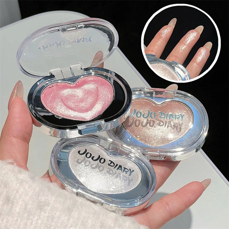 Diamond Sparkle Highlighter Cream Monochrome Shimmer Pearl White Pink Gold Face Contour Brighten Makeup Clear Glitter Highlight