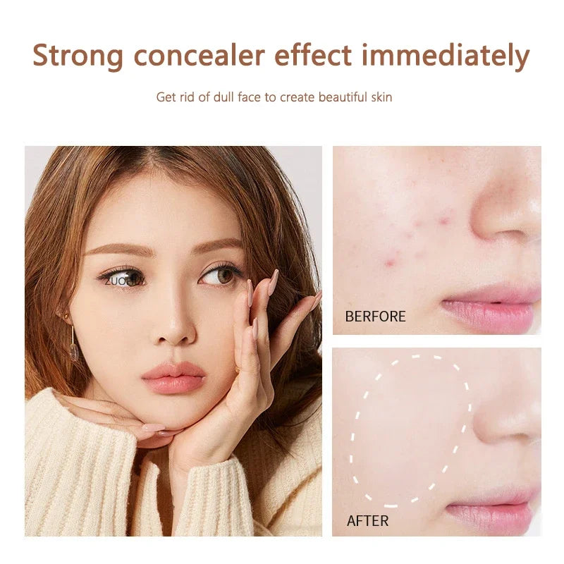 3 Colors Liquid Concealer High Covering Moisturizing Oil Control Foundation Cover Pores Dark Circles Freckle Face Makeup