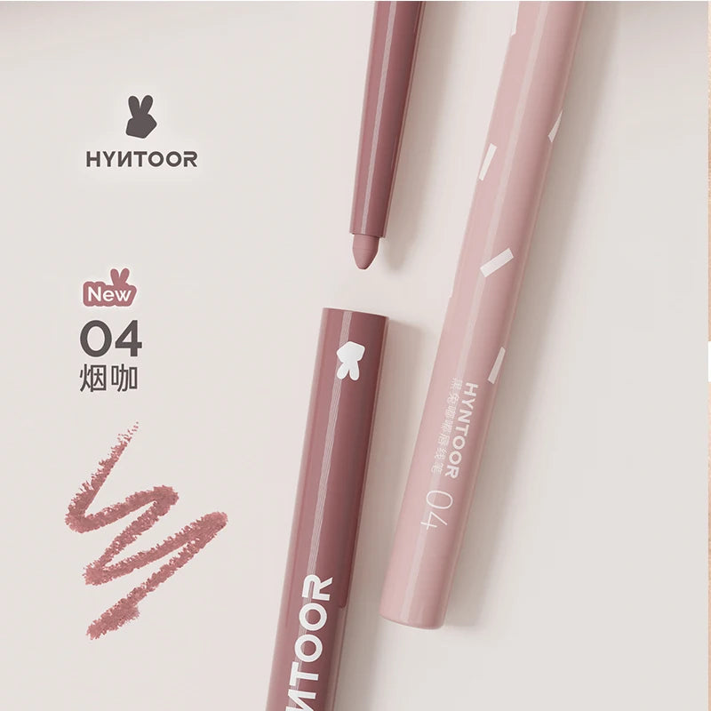 Hyntoor Lip Liner Pen Mud Matte Waterproof Professional Lipliner Pencil Matte Lip Non-stick Cup Nude Gothic Lipstick Concealer