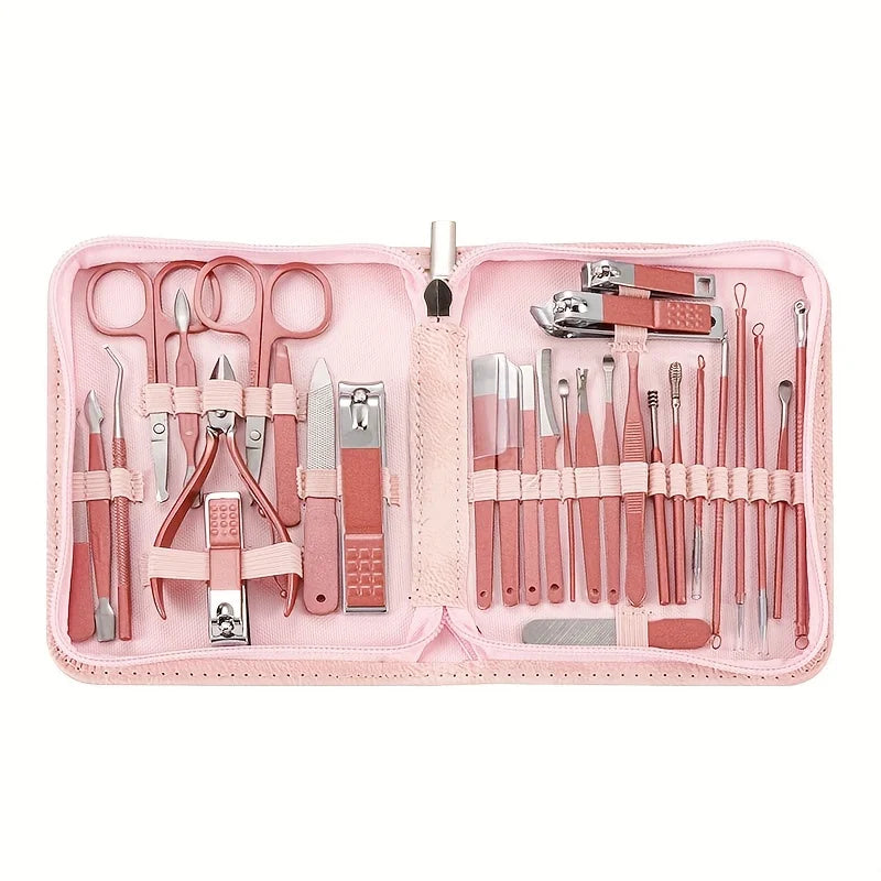 New Manicure Set 30 in 1 Nail Clippers Set Nail Manicure Kit for Women RedFlow Toenail Clippers,Pedicure Kit Pedicure Tools