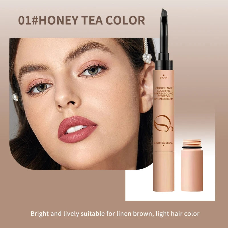 OCHEAL 2 In 1 Eyebrow Dyeing Cream 3 Colors Waterproof Tinted Long-lasting Eyebrow Stamp Pencil Pomade Makeup Cosmetics