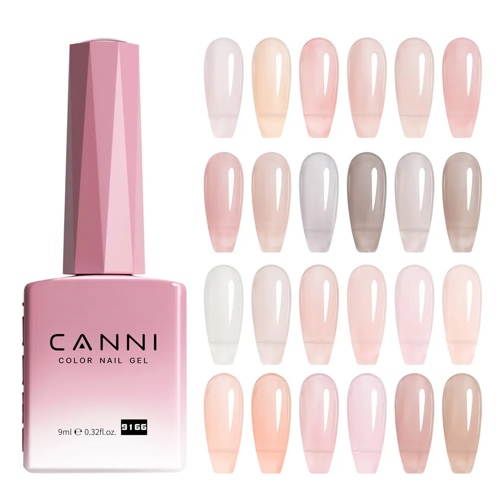 CANNI 9ml Nail Gel Polish HEMA TPO FREE Transparent Jelly Color Nude Pink French SoakOff UV LED Varnish Lacquer Milky White DIY