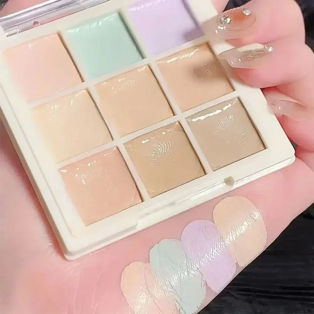 9-color Concealer Palette,Waterproof & Sweatproof Concealer Cover Spots,Acne,Dark Circles,Color Correction Cream,Korean Makeup