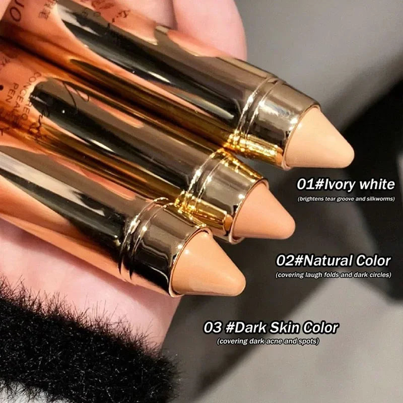 Gold Tube Concealer Pen Natural 3D Face Contouring Crayon Stick Matte Moisturizing Cream Cover Acne Dark Circle Modify Skin Tone