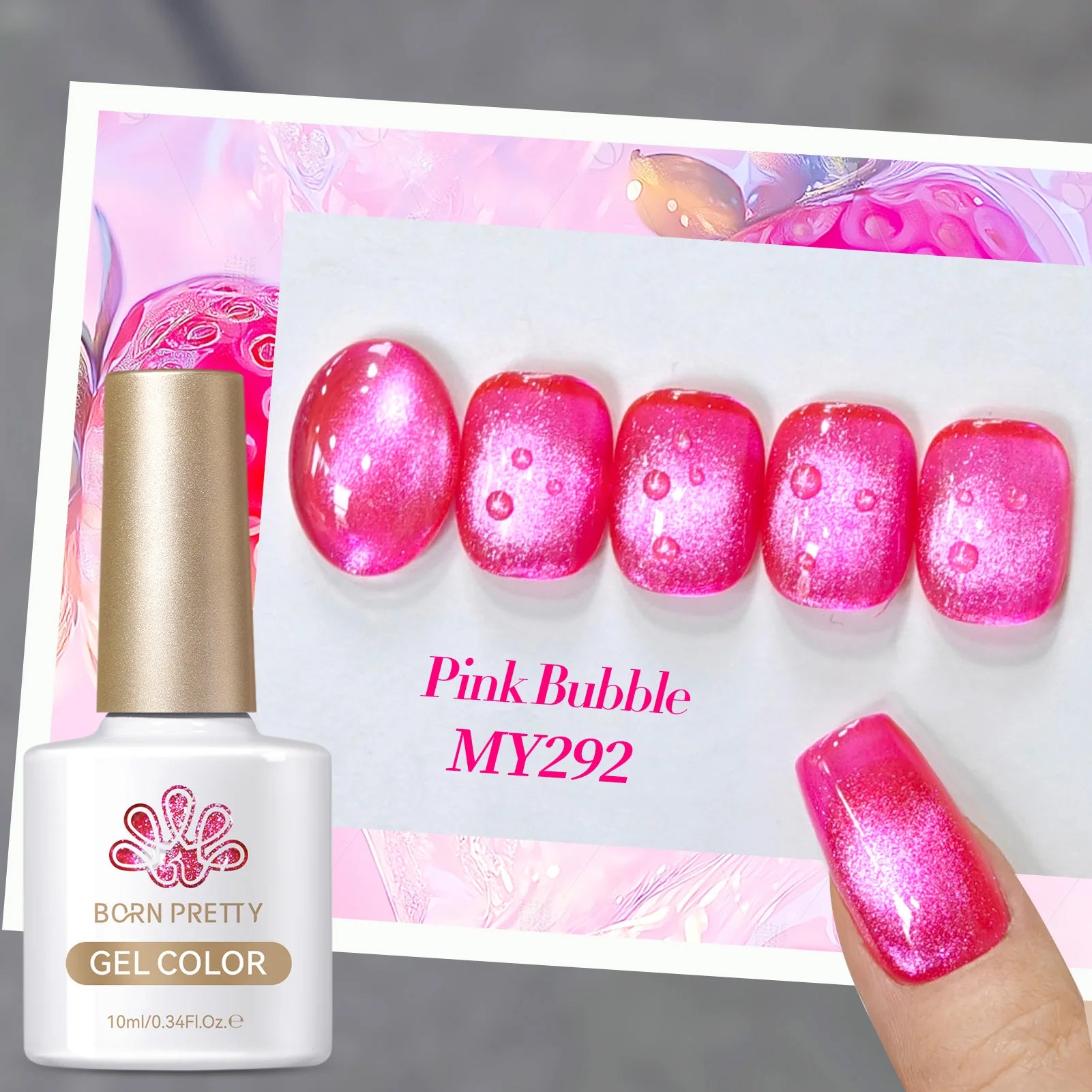 BORN PRETTY 10ml/15ml Guava Green Cat Magnetic Gel Shine Glitter Semi Permanent Soak Off UV Varnish Nail Supplies