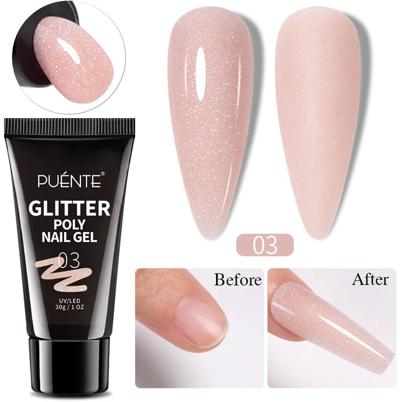 PUENTE 7.5ML Red Flame Reflective Gel Nail Polish Flash Sparkling Red Glitter Nail Gel Soak Off UV Semi-permanent Nail Varnish