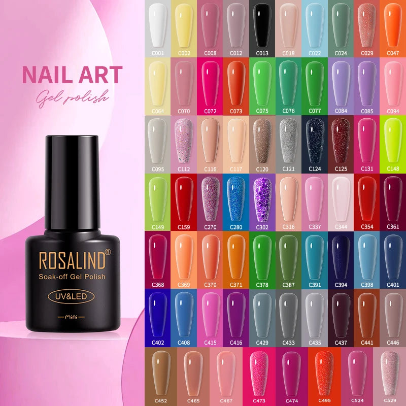 ROSALIND Gel Nail Polish Matte Base Top Coat For Soak Off Gel Polish UV LED Gel Semi Permanent Varnishes Design Nail Art