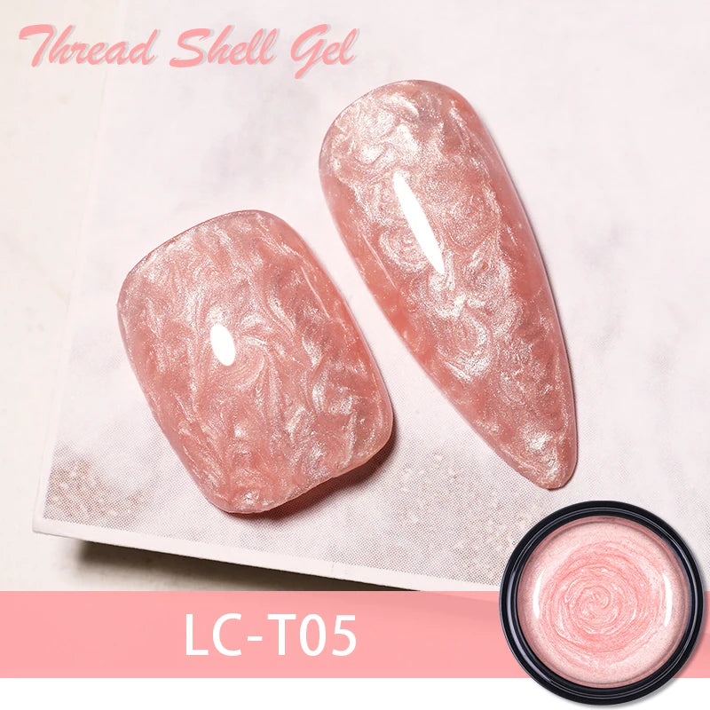 LILYCUTE 7ML Thread Shell Gel Nail Polish Shiny Glitter Apply On Color Gel Semi Permanent Manicure For Soak Off UV LED Gel