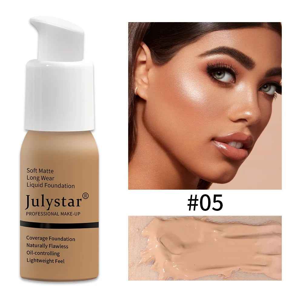 Julystar 10 Colours Matte Moisturising Finishing Foundation Waterproof Long Lasting No Makeup Removal Face Powder