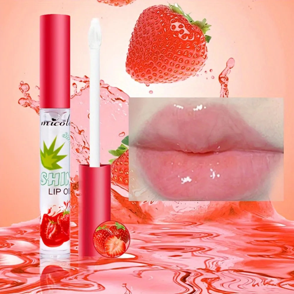 Hydrating Lip Oil Roller Gloss Moisturizing Nourishing Lip Balm Transparent Colorless Fruit Avocado Lip Care 