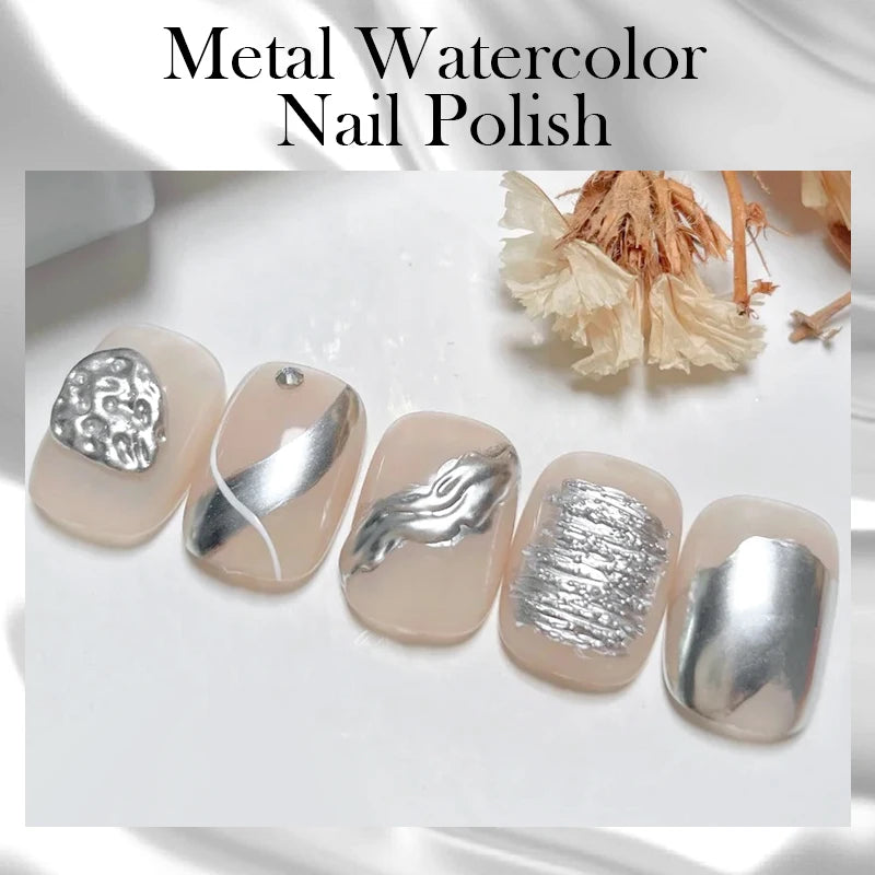 BORN PRETTY Metal 10ml Watercolor Nail Polish Air Dry Marble Nail Polish Gradient Ink for Painting Manicure DIY at Home