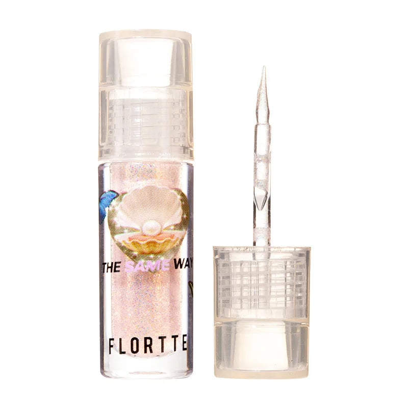 FLORTTE Liquid Eyeshadow Glitter Fine Shimmer Waterproof Matte Silkworm Brightening Eyeshadow