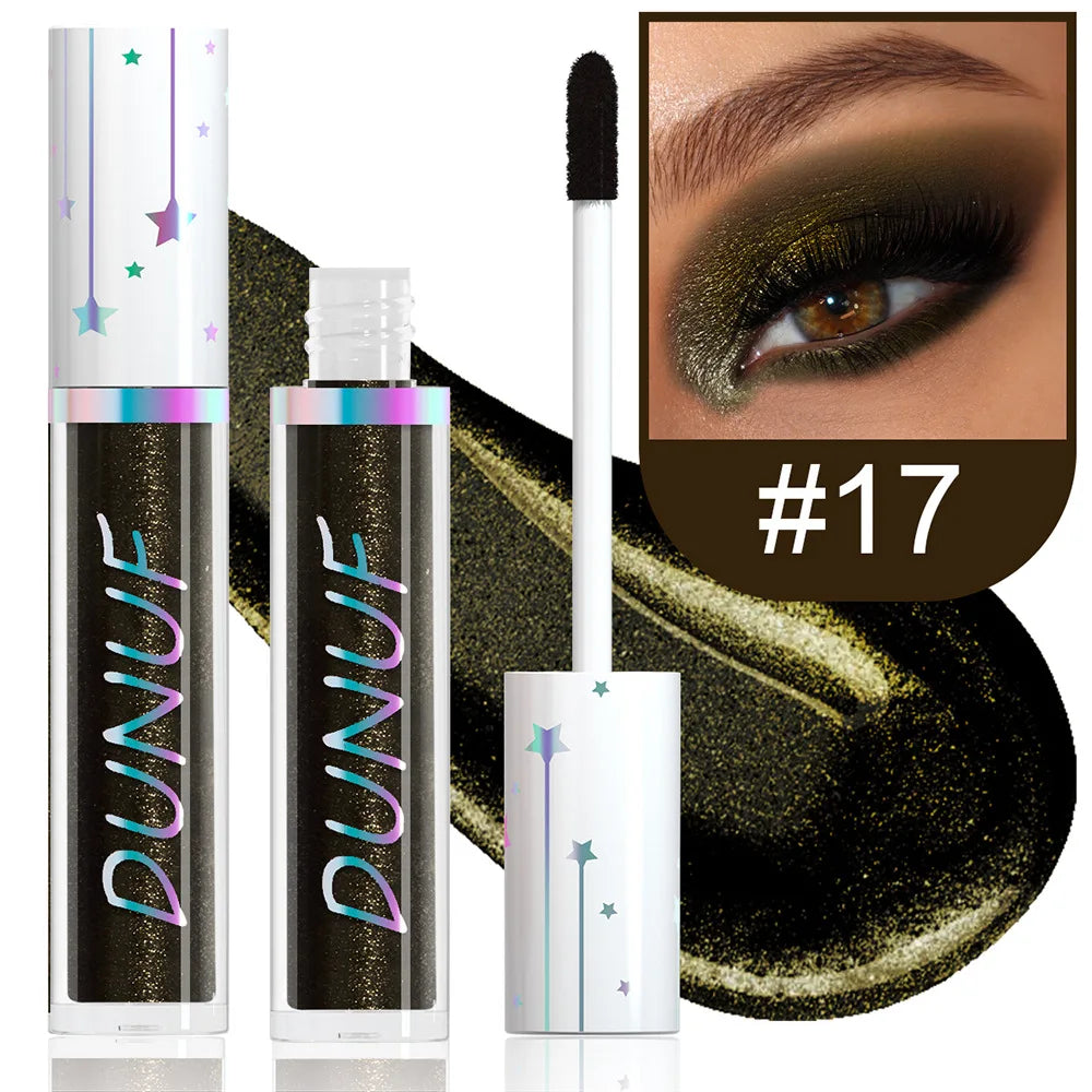 Metallic Liquid Eyeshadow Stick Brown Green Black High Gloss Pearlescent Glitter Eye Shadow Waterproof Stage Makeup Pigment