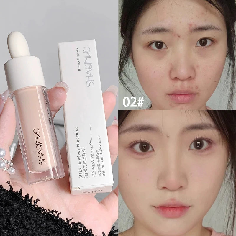 SHAQINUO Flawless Hydrating Concealer - Brightens Dark Circles & Smooths Tear Troughs | Long-lasting Formula, Non-cakey Finish