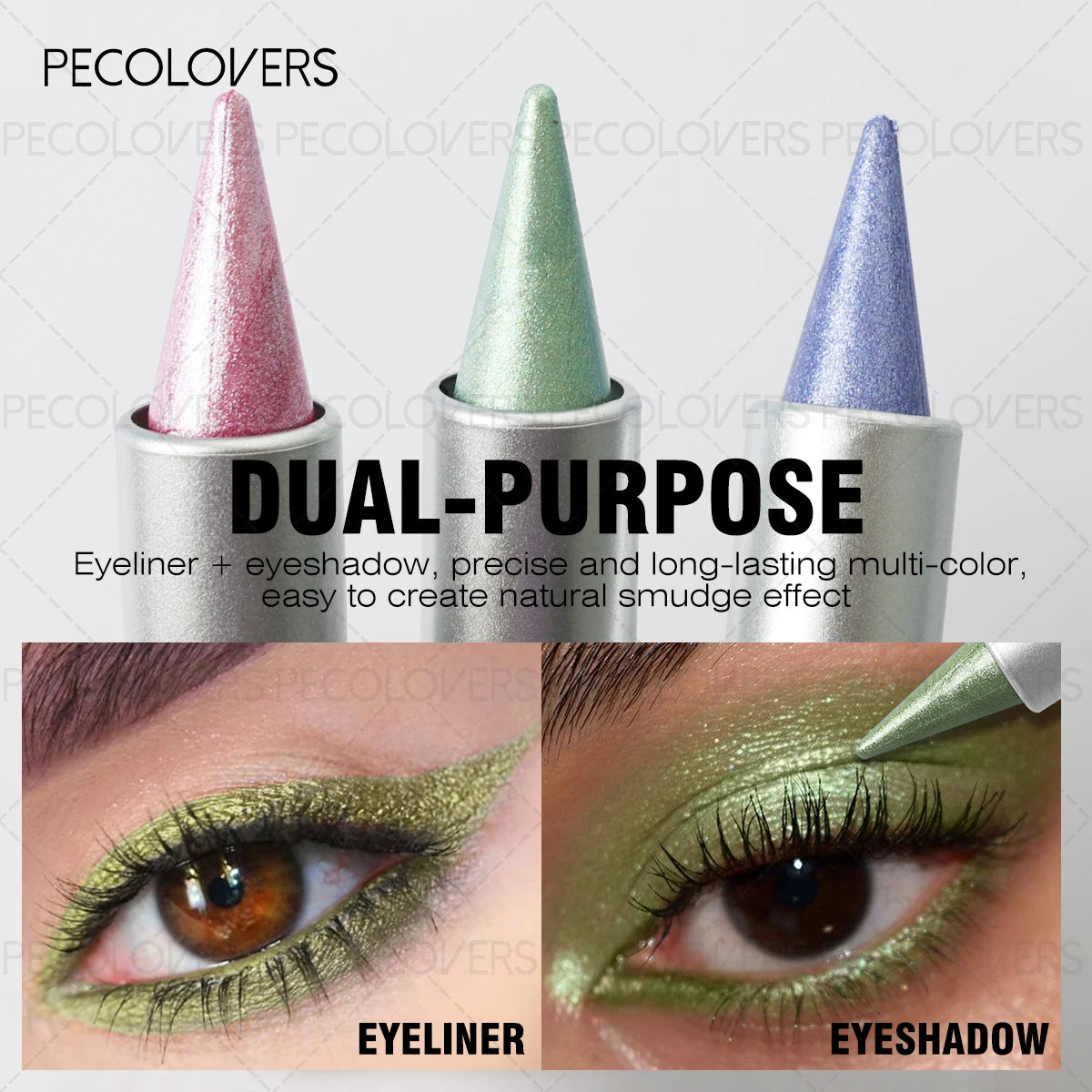 1 Pc Monochromatic Glitte Shiny Eyeshadow Pen & Eyeshadow Stick, Beautiful Eye-cathing Eye Makeup Look, Perfect Gifts
