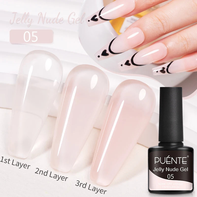 PUENTE Sparkle Platinum Gel Nail Polish 5ML Shiny Gold Silver Glitter Painting Gel Drawing Semi Permanent Varnish For Manicure
