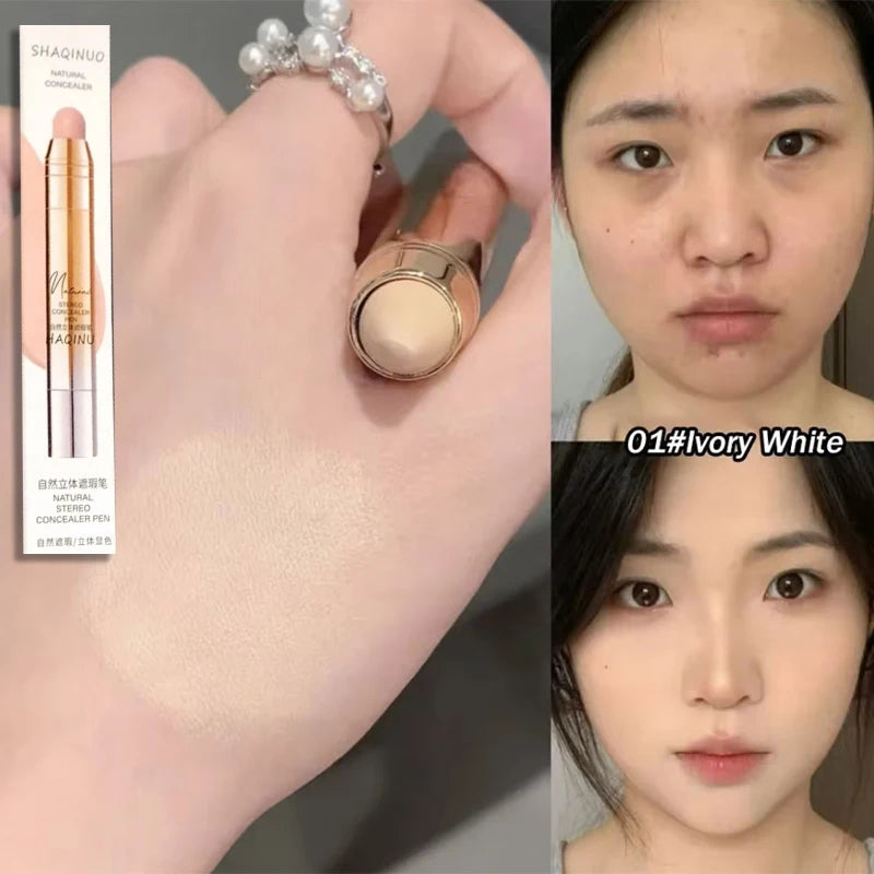Gold Tube Concealer Pen Natural 3D Face Contouring Crayon Stick Matte Moisturizing Cream Cover Acne Dark Circle Modify Skin Tone