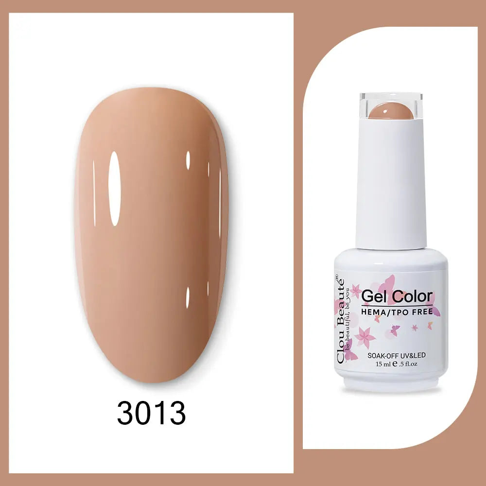 Clou Beaute 15ml Red Black White Green Neon Gel Nail Polish Base Top Coat Velvet Top 400 Colors Semi Permanent Gel Nail Varnish