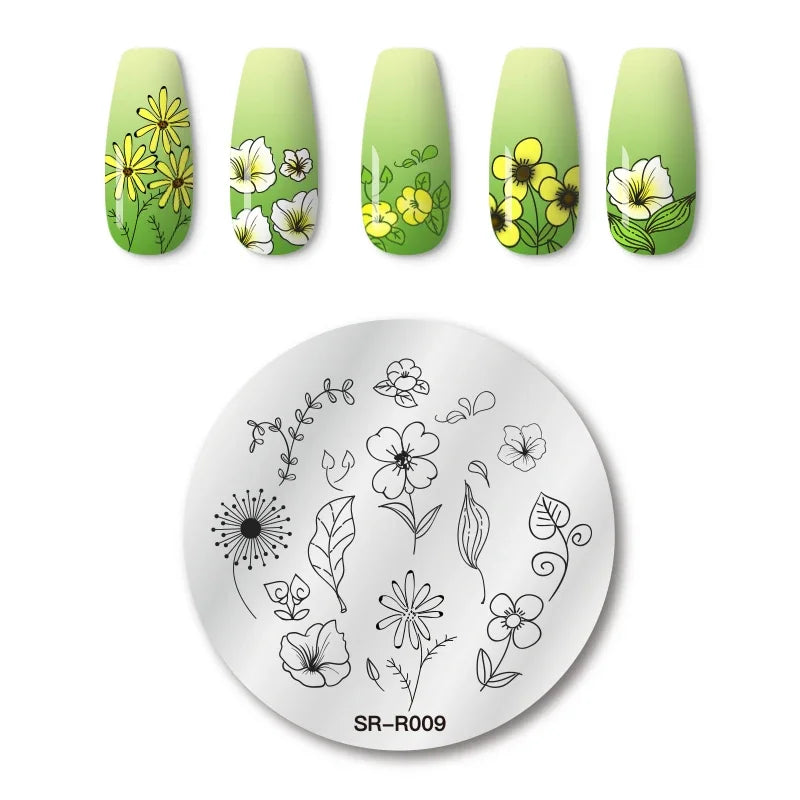 1PC Flower Leaves Line Geometric Stamping Plates Abstract Lady Face Nail Stamp Templates Printing Stencil Nail Art Decoration