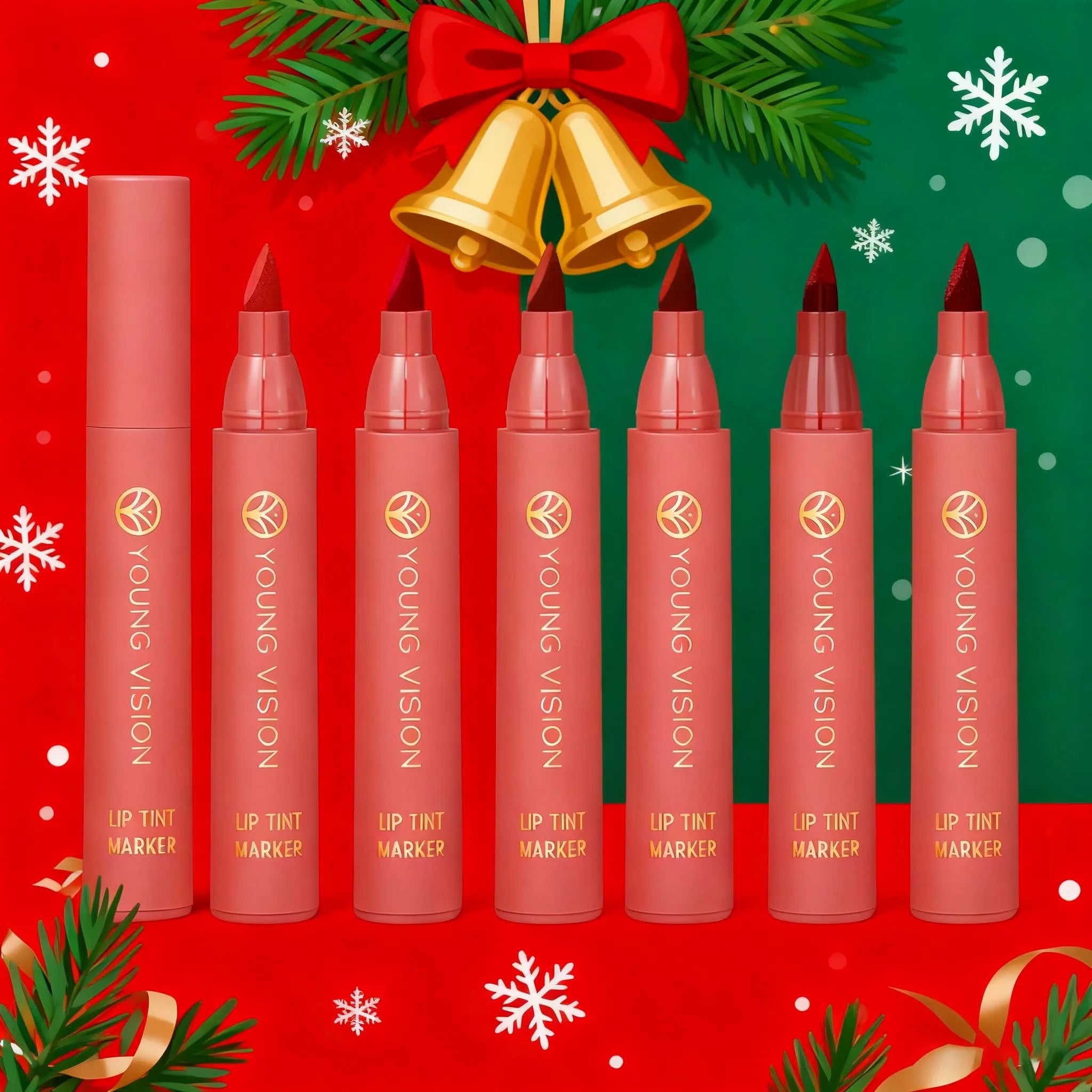 3pcs/ set Lip Tint Marker Liquid lipstick Nude Matte Shades, Lip Liner and Stick 2-in-1, Durable waterproof Christmas gift