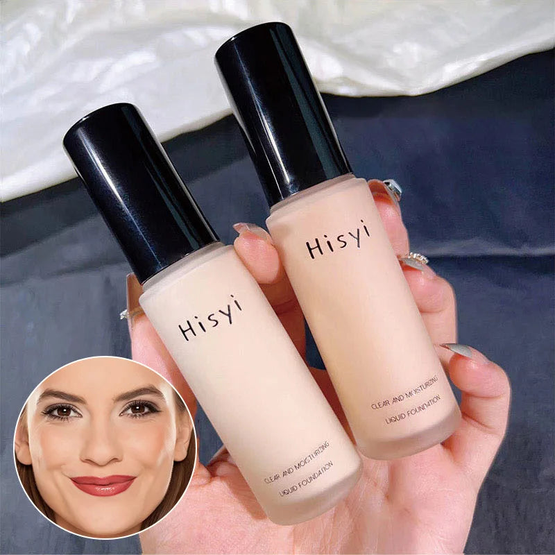 The liquid foundation is light, matte, naturally brightening off makeup