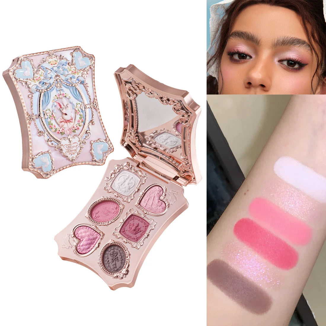 Flower Knows 2026 Bunny Garden Makeup Palette Cute Rabbit Themed Eyeshadow Blush Highlight All In One Cosmetic Collection