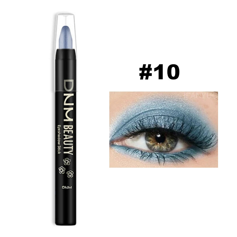 16 Colors Pearlescent Eyeshadow Sticks High Pigmented Eyeshadow Pencil Glitter Waterproof Long-Lasting Eye Makeup Non-Smudged