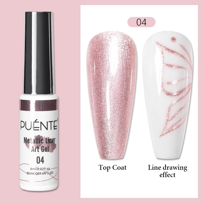 8ML Christmas Sparkling Reflective Diamond Glitter Liner Gel Nail Polish Soak Off UV Semi-Permanent Nail Art Varnish Manicure