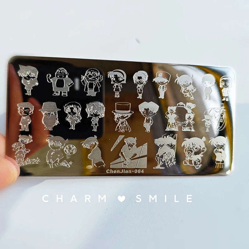 Cartoon Characters Stamping Plates French Line Geometry Flowers Leaves Animals Image Stainless Steel Nail Art Template Stencil