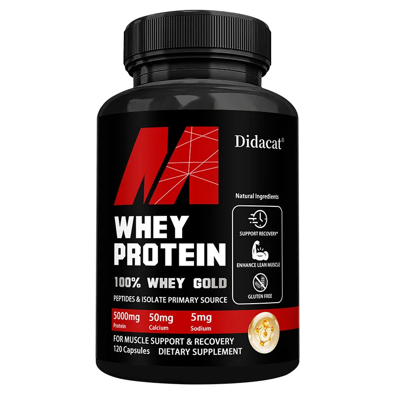 Whey Protein Capsuels, with 5000mg Protein, Supports Recovery, Supplement for Balanced Muscle Health, Immunity, NON-GMO