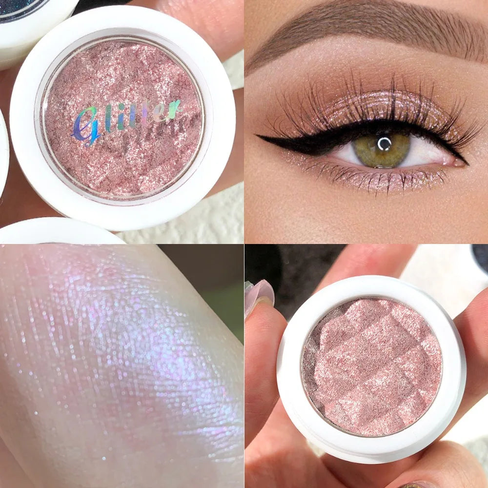 Glittery Single Color Eye Shadow 1PC Long-lasting Fine Powder Perfect for Creating Stunning Christmas Gift Makeup Looks