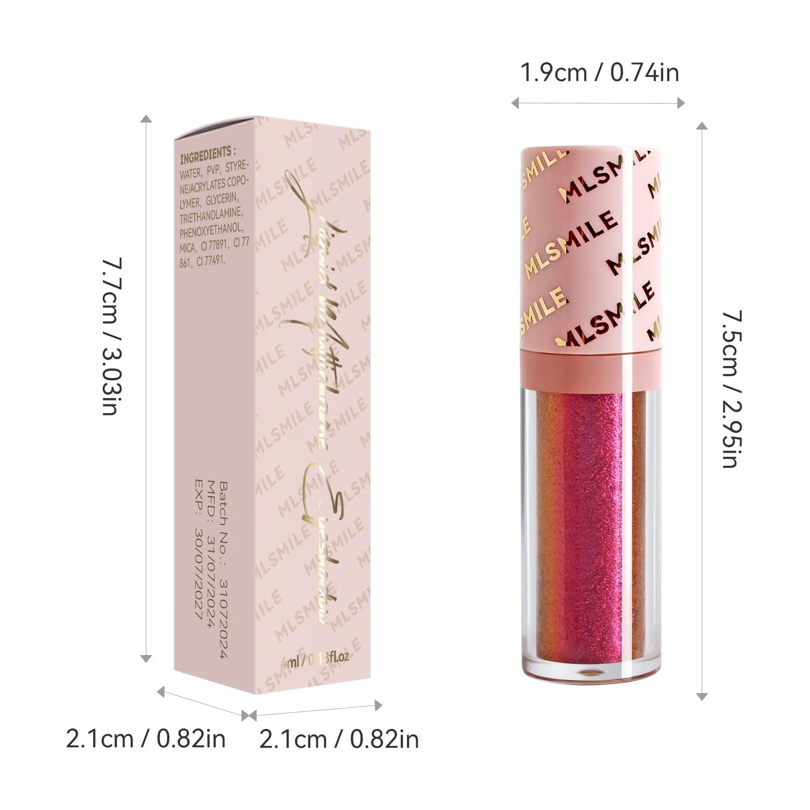 Gold Purple Chameleon Liquid Eyeshadow Pearlescent Fine Shimmer Quick Drying Eye Shadow Polarized Brightening Stage Eye Makeup