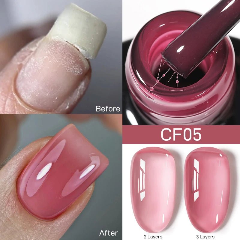 UR SUGAR 7ml Nude Crystal Rubber Base Gel Natural Color Semi Permanent Soak off UV LED Gel Nail Art Varnish
