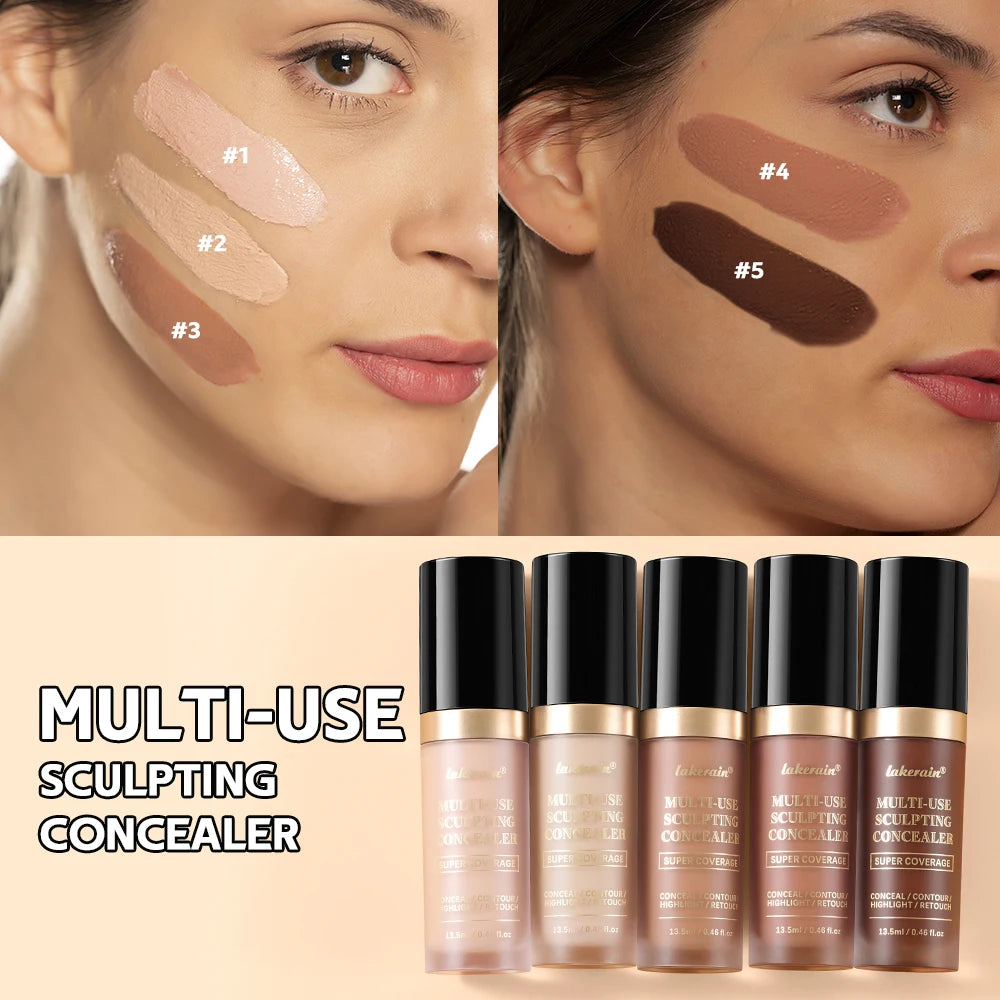 Lakerain Concealer Liquid High Coverage Cover Acne Dark Circles Foundation Modify Oil Control Face Contouring Cosmetics