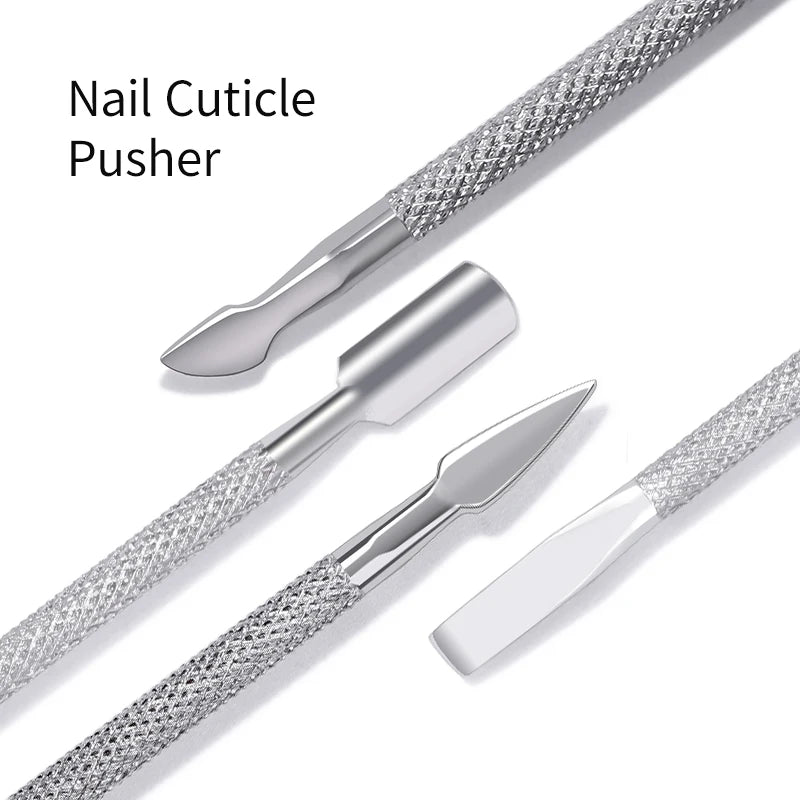 Double-ended Stainless Steel Cuticle Pusher Dead Skin Push Remover for Pedicure Manicure Nail Art Cleaner Care Tool