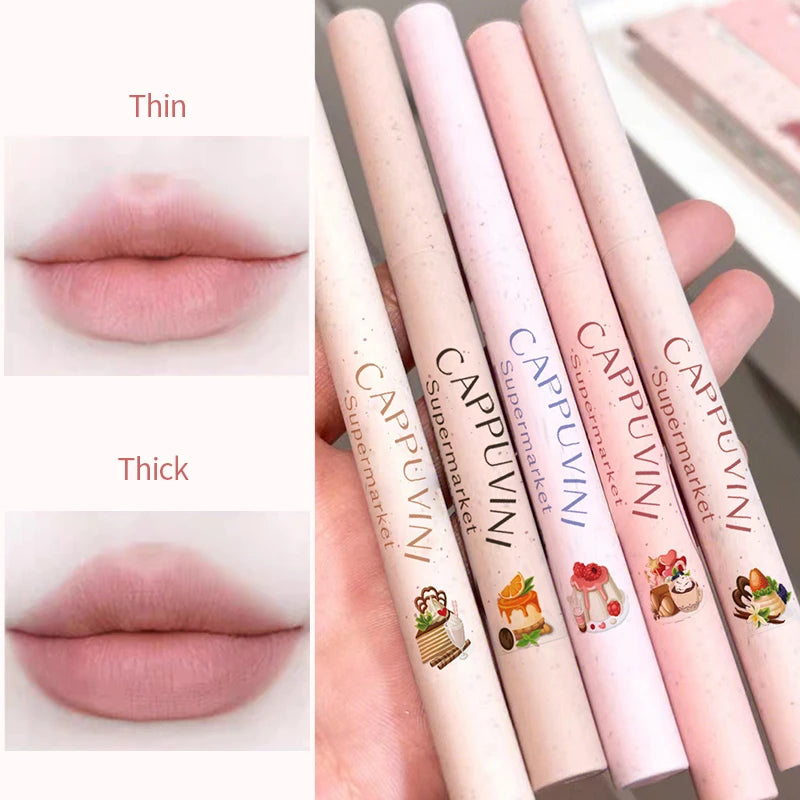 CAPPUVINI Matte Lip Liner Outline Lips Lipstick Pen Waterproof Long-lasting Color Lip Pencil Lipstick Pen