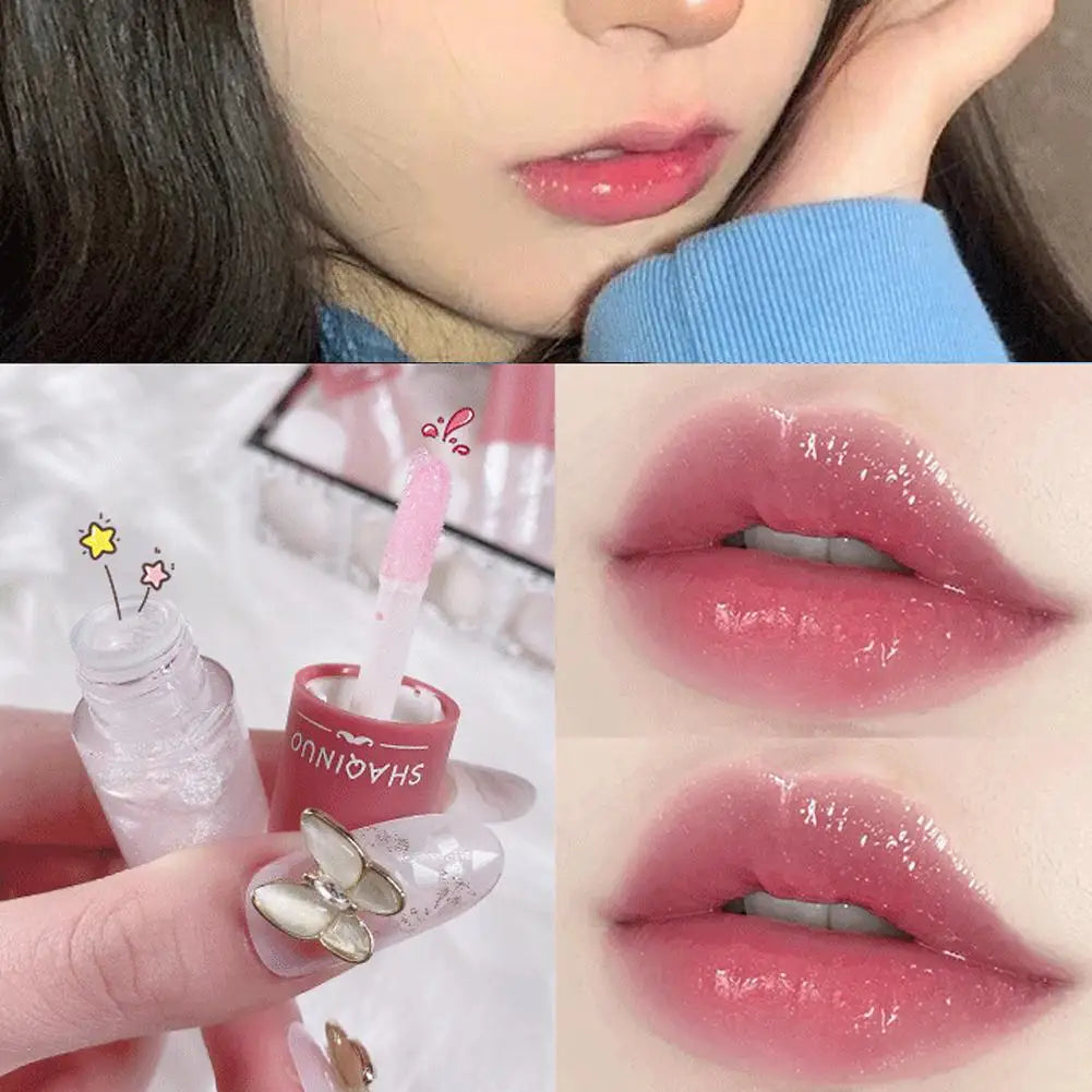 Clear Color-Changing Lip Gloss Hydrating Nourishing Lip Balm with Mirror Shine, Water-Light Formula for Plump Juicy Lips