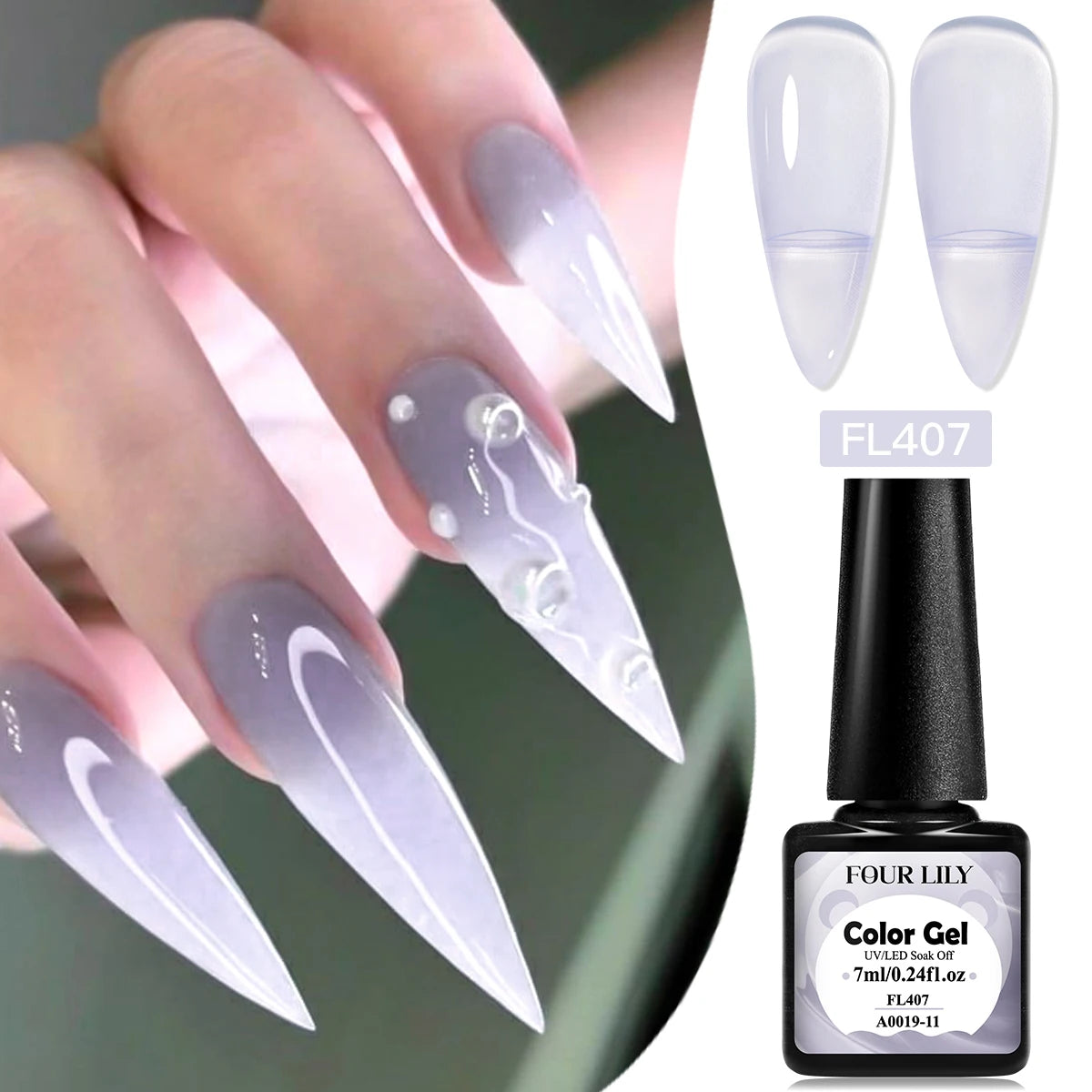 FOUR LILY 7ml Nude Pink Jelly Nail Gel Polish 12 Colors Semi Permanent Soak Off UV LED Gel Polish Nail Art Painting Gel Varnish